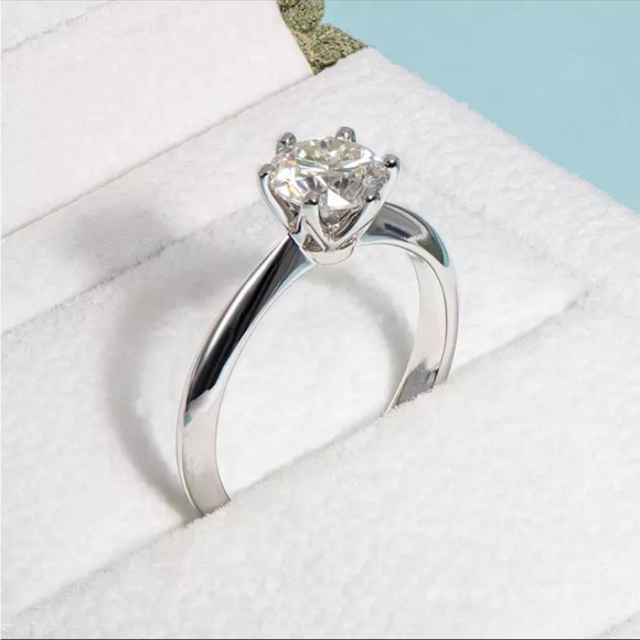 CERTIFIED 1ct. t.w. Moissanite Diamond Yellow Round Solitaire Ring NEW - Picture 2 of 6